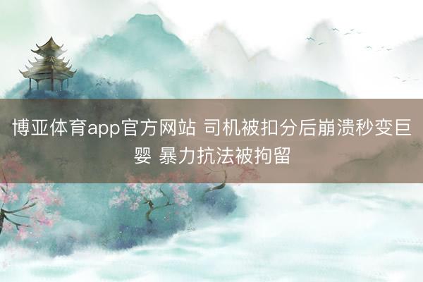 博亚体育app官方网站 司机被扣分后崩溃秒变巨婴 暴力抗法被拘留