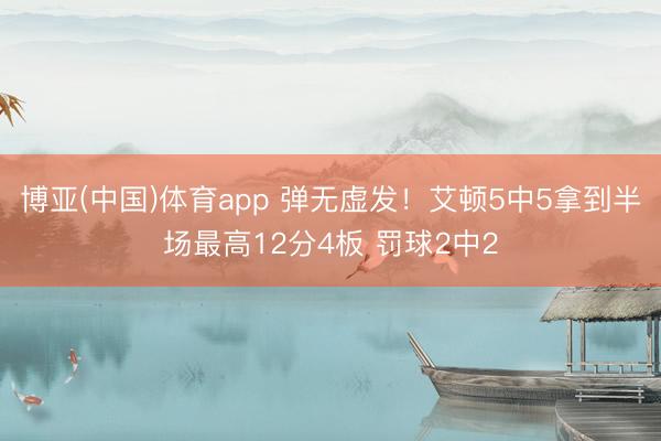 博亚(中国)体育app 弹无虚发！艾顿5中5拿到半场最高12分4板 罚球2中2