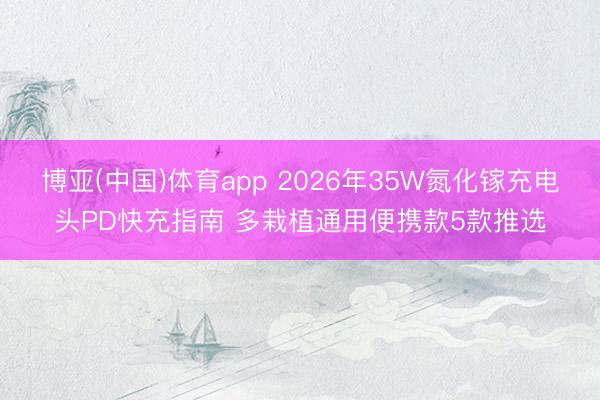 博亚(中国)体育app 2026年35W氮化镓充电头PD快充指南 多栽植通用便携款5款推选