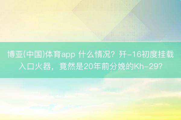 博亚(中国)体育app 什么情况？歼-16初度挂载入口火器，竟然是20年前分娩的Kh-29？