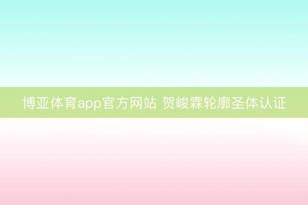 博亚体育app官方网站 贺峻霖轮廓圣体认证